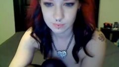 A Spicy Tattooed Ginger Beauty Has Fun With Vibrator In Front Of The Webcam