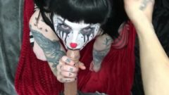 Tinie Tattooed Goth Clown Face Destroyed With Cumming Vibrator