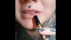 Smoking Weed Provocative Eyes Face Tattoos