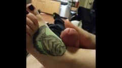 Yummy Young Girlfriend Playing With My Penis With Her Feet.