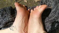 Pixie Nixx In Public, Removing Flats To Show Her Dirty Feet In The Woods!