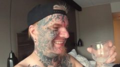Fantastic Pov Action With Bubble Bum Girl, Tatted Man Drinking His Own Cum!