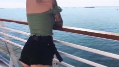 Tatted Whore Blowing And Doggystyle Nailing On A Sea Cruise – Public