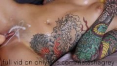 Extra Juicy Inked Nubile Destroys Vibrator In Hd!
