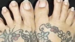 Giantess Lolas Super Long Toe Nails Tatted Kissable Feet Toe Fetish Closeups