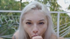 Pov. Blowjob. Teen White Whore Enjoys To Suck A Huge Penis Deeply.