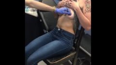 Goth Whore Getting Her Nipples Pierced